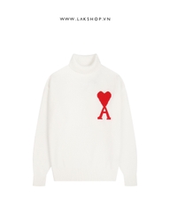Áo A de Coeur's Heart White High-neck Sweater cx1