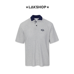 Áo Grey Raglan Double Neck Polo Shirt