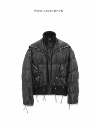 Áo Black with Drawstring Puffer Jacket cx4