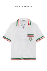 Casablanca Floral Tennis Club Short Sleeve Silk Shirt cs1