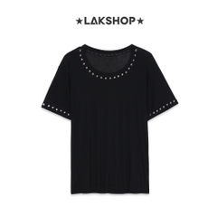 Áo Black with Trim Stud T-shirt