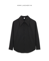 Áo Oversized Black with Large Collar Shirt