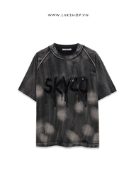 Áo Sky Flowing Gloss Paint Logo Wash T-shirt