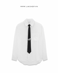 Áo Oversized White with Star Tie Shirt