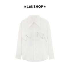 Áo Oversized White with Chain Shirt cx3