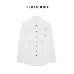 Áo Oversized White Belted Shirt cx3