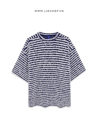 Oversized Navy Stripe Tassels T-shirt