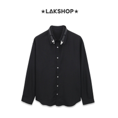 Áo Buckle Detail Neck Black Shirt   cx4