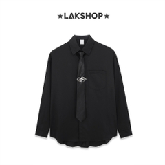 Áo Oversized Black with Star Tie Shirt cs3