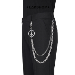 Xích Peace Logo with 2 Layer Keychain