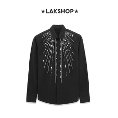 Áo Embroidered Silver Stones Black Shirt cx2