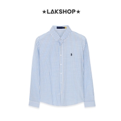 Áo R.L Blue Stripe Logo Embroidered Shirt