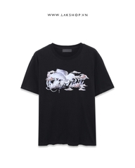 Amj Pegasus Script Logo T Shirt Black