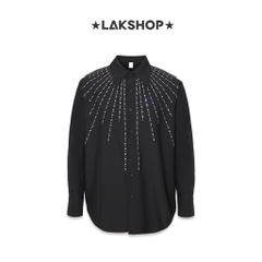 Áo Oversized Black Bling Bling Stripe Shirt