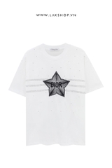 Áo Djor Crystal Star Embroidered T-Shirt in White  cx5