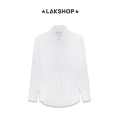 Áo White Stud Embroidered Long Sleeve Shirt