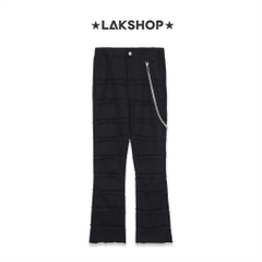 Quần Black Ripped with Chain Flared Denim Pants (kèm xích)
