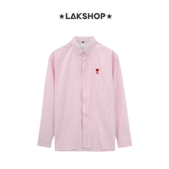 Áo A de Coeur's Heart Pink Stripe Oxford Shirt