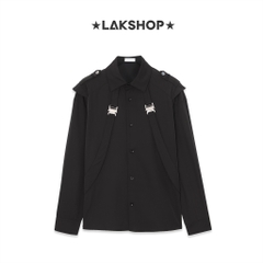 Áo Black Double Buckle Shirt