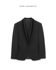 Áo Black With Trim Velvet Neck Blazer cs2