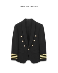 Áo Double-Breasted With Gold Buttons 3-Stripe Jacket cx2