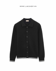 Áo Black Button Polo Knit Cardigan cx2