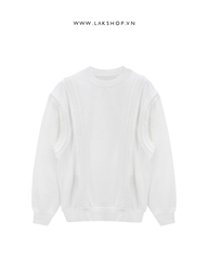 Áo Oversized White with Thick Embossed Sweatshirt cx5