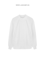 Áo Oversized White Embossed Hemmed  Sweatshirts cx5