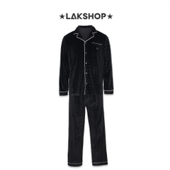 Set Pajamas GXG Checkerboard Black Velvet (Áo + Quần)