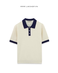 Begie x Navy Neck Knit Polo Shirt