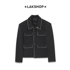 Áo Black 4 Pocket with Crystal Trim Jacket