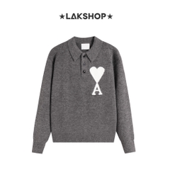 Áo Grey A Big Heart Logo Polo Shirt