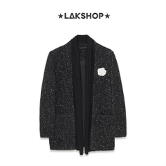 Áo Grey Smoke with Scarf Long Cardigan