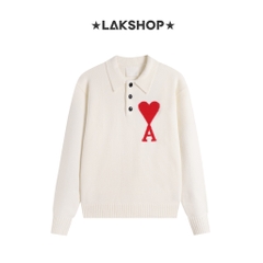 Áo White A Big Heart Logo Polo Shirt