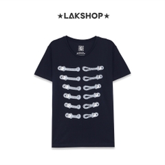 Áo Navy Print V-Neck Short-Sleeve T-Shirt