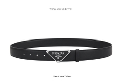 Pr@d@ Buckle Black Leather Belt (4cm)