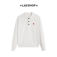 Áo White A Small Heart Logo Polo Shirt