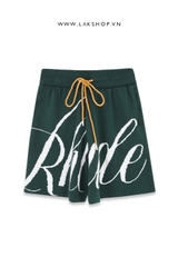 Rhude Intarsia Knit Logo-motif Shorts in Green