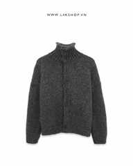 Áo Grey High-neck Knit Sweater cx3