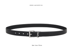 Thắt Lưng Y.S.L Monogram Silver Buckle Belt 3cm