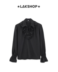 Áo Black Vintage With Puffy Sleeves Shirt