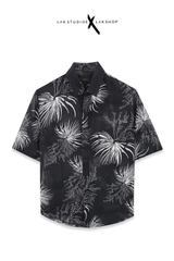 Lak Studios Fan Palm x Paisley Black Short Sleeve Shirt cx3