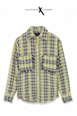 Lak Studios Yellow Striped Tweed Shirt  cs9