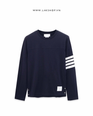 T.B Navy 4-Bar Striped Crewneck Sweatshirt cs2