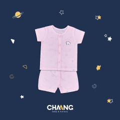 Bộ 9-12M cộc tay cúc giữa Chaang 3BK02-1901-OR12, 3BK02-1901-BU12, 3BK02-1901-GR12