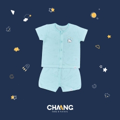 Bộ 6-9M cộc tay cúc giữa Chaang 3BK02-1901-GR09,3BK02-1901-BU09,3BK02-1901-OR09