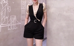 Jumpsuit Asos short tay phồng