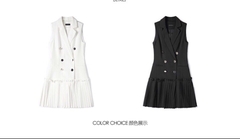 Đầm Topshop cổ vest sát nách dập li