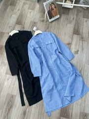Đầm Linen Cổ Tàu Zara