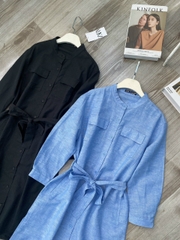 Đầm Linen Cổ Tàu Zara